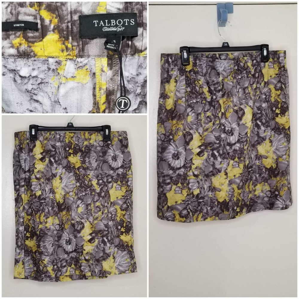 Talbots NWOT Mustard/Grey S/16 Pencil Skirt